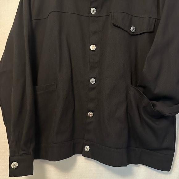 🆕 Chicyea Boxy Black Lightweight Denim Jacket Size Large - Picture 3 of 15